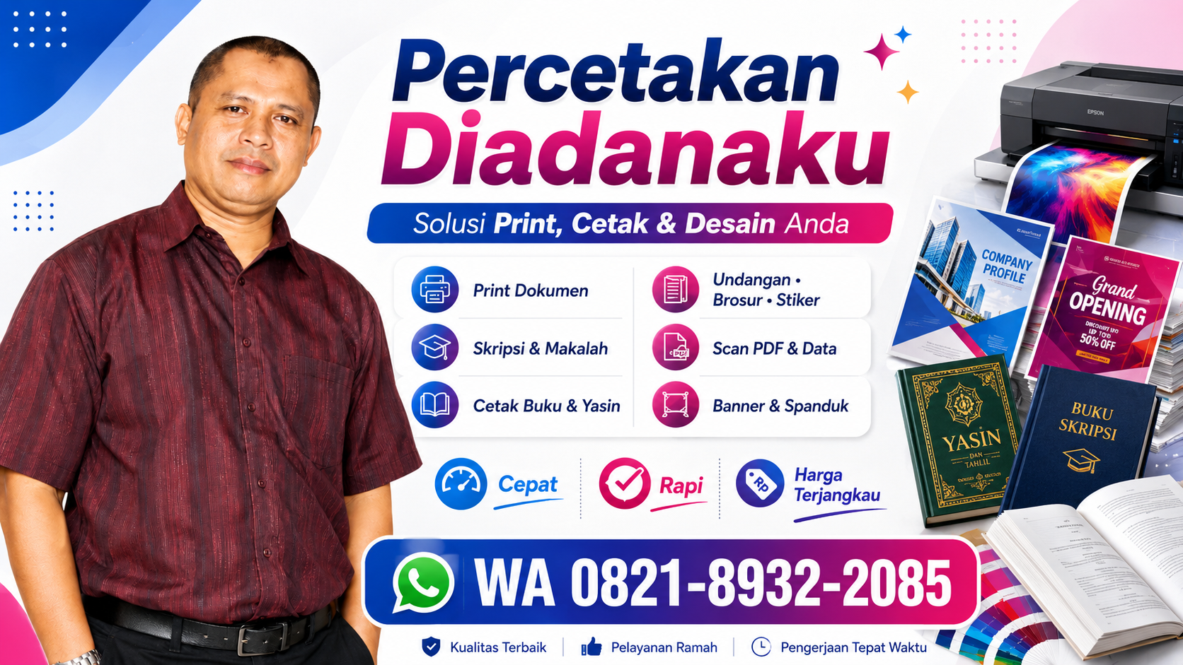 Banner layanan Percetakan Diadanaku